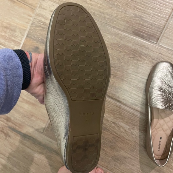 Birdies Gold Leather Vesper Loafers - Picture 4 of 5